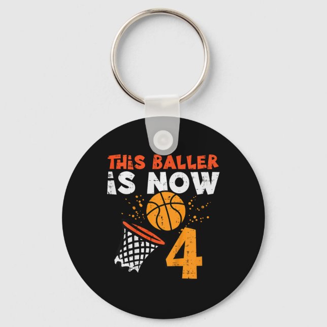 Chaveiro Kids This Ller Is Now 4 Sketll 4th Birthday Bday B (Frente)