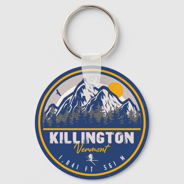 Chaveiro Killington Vermont Retro Sunset Ski Souvenirs (Frente)