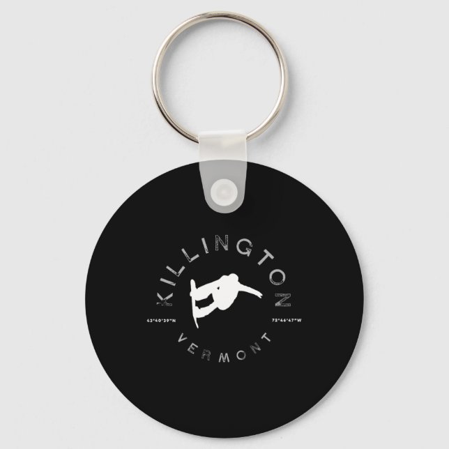 Chaveiro Killington Vermont Vintage Retro Snowboard (Frente)