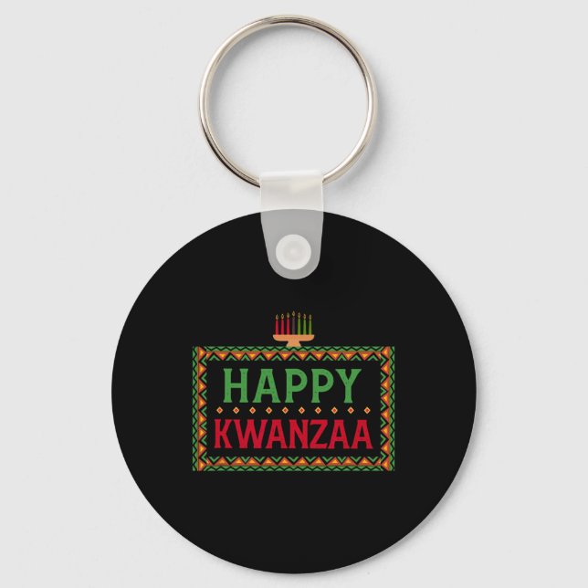 Chaveiro Kinara Sete Velas Princípios De Kwanzaa Happy K (Frente)