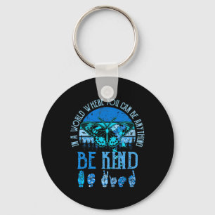 Chaveiro Kind Asl Autism Consciência Inspiracional Retro Te