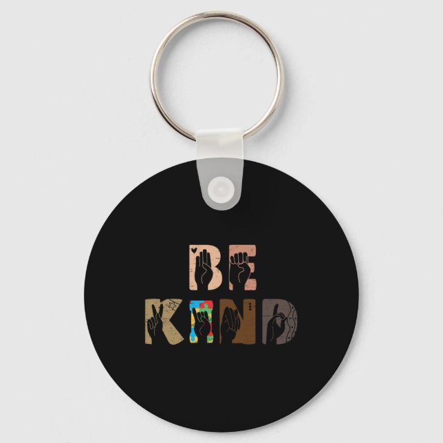 Chaveiro Kind Asl Sinal de Mão Intérprete Sinal Idioma (Frente)