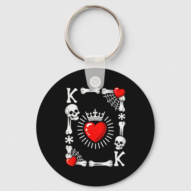 Chaveiro King Of Hearts Card Costume Funny Halloween King O (Frente)