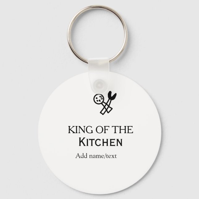 Chaveiro King of the kitchen chef cooking add name crown ha (Frente)