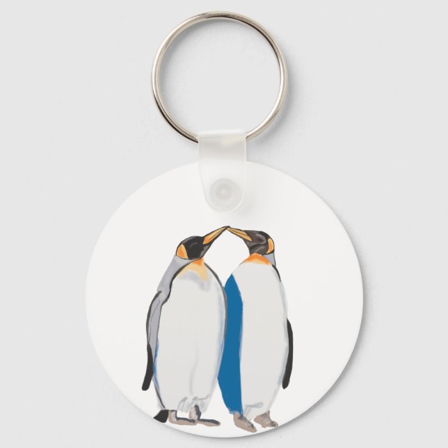 Chaveiro King Penguin Pair Kissing (Frente)