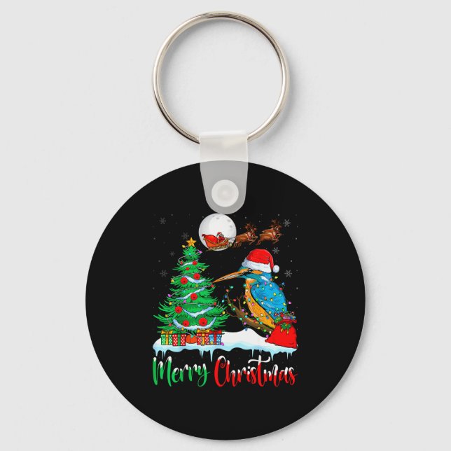 Chaveiro Kingfisher Santa Hat Xmas Tree Merry Christmas Kin (Frente)