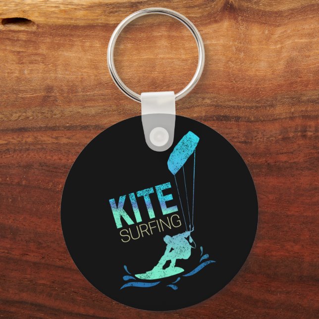 Chaveiro Kitesurfing Vintage Kiteboarder Kite Surfing (Frente)
