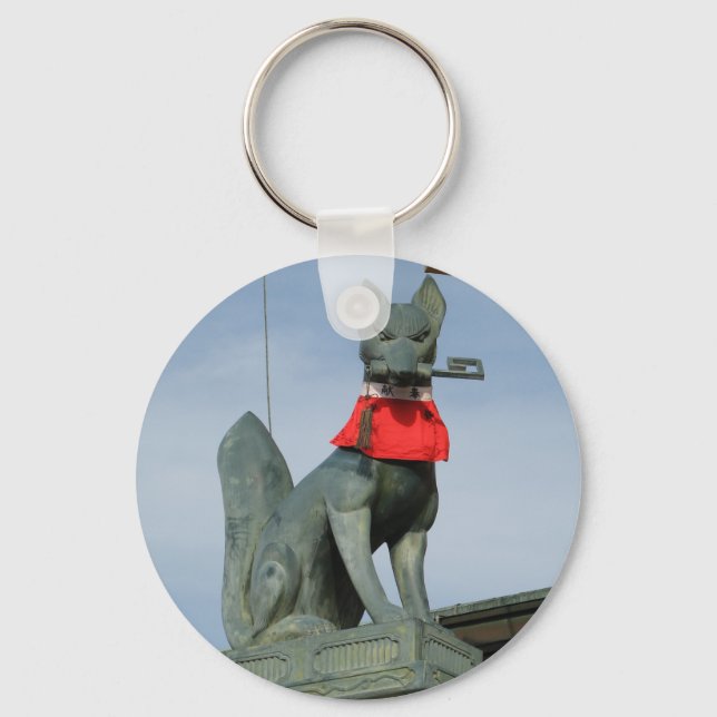 Chaveiro Kitsune キ ツ ネ (Fox) com Key in Mouth (Frente)