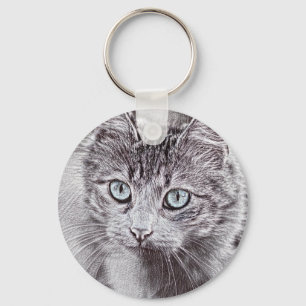 Chaveiro Kitten Adorava Gato De Gatinho Gelado Com Olhos Az