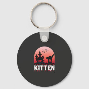 Chaveiro Kitten do Dia das Bruxas Casa Assombrada Design de