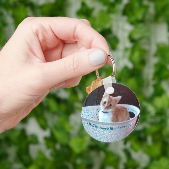 Chaveiro Kitten Engraçado, Texto E Foto Podem Ser Substituí (Mão)