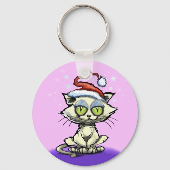 Chaveiro Kitten Santa Hat (Frente)