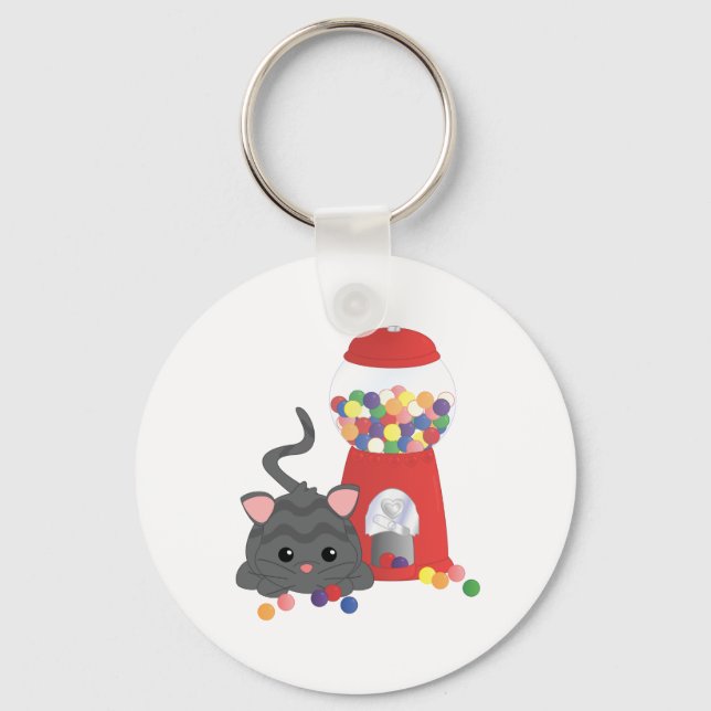 Chaveiro Kitty Playing with Gumballs (Frente)