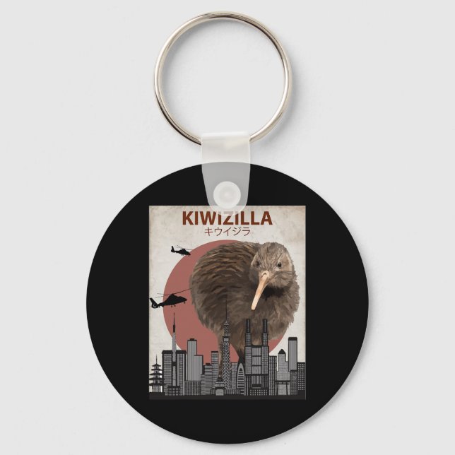 Chaveiro Kiwizilla Funny Kiwi New Zealand Bird Lovers Gift  (Frente)