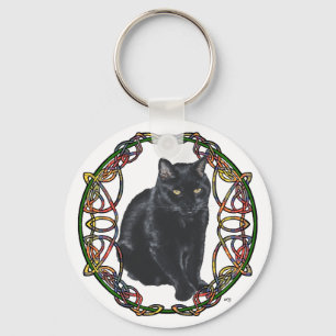 Chaveiro Knotwork Celular de Gato Negro