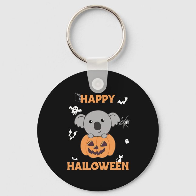 Chaveiro Koala Em Pumpkin Sweet Koalas Feliz Halloween (Frente)