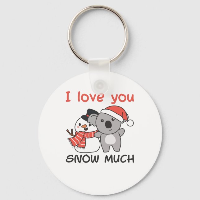 Chaveiro Koala Eu Te Amo Neve Muito Snowman Pun (Frente)