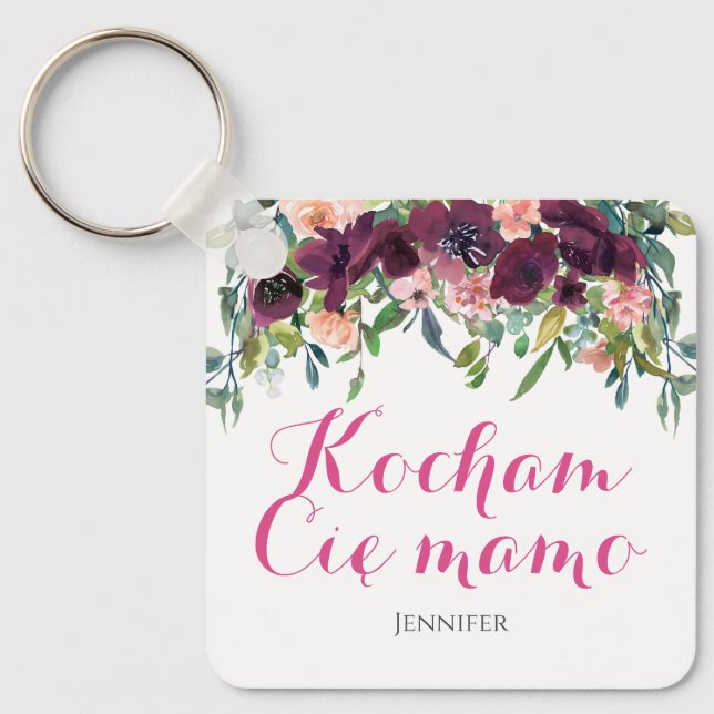 Chaveiro Kocham Cięmamo Amo-te mãe em Gift Polonês (Frente)