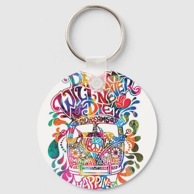 Chaveiro Kombi hippie (Frente)