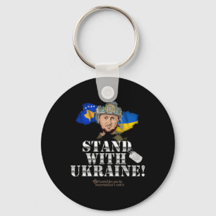 Chaveiro Kosovo Apoia a Ucrânia Volodymyr Zelenskyy Bandeir
