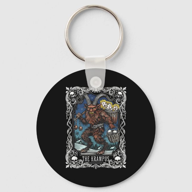 Chaveiro Krampus Tarot Card Design Christmas Season Evil Pa (Frente)