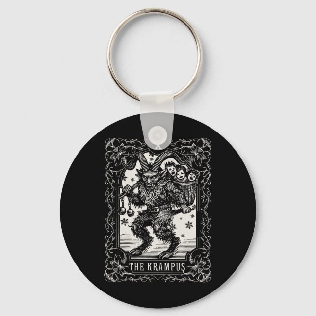 Chaveiro Krampus Tarot Card Design de Natal Mau Pa (Frente)