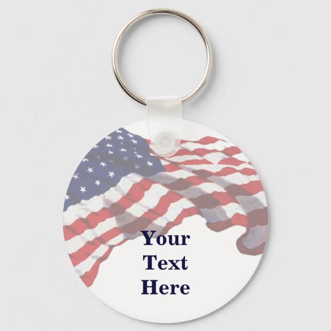 Chaveiro KRW Custom Text American Flag Keychain (Frente)