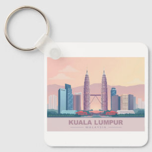 Chaveiro Kuala Lumpur Malásia Pastel Viagem