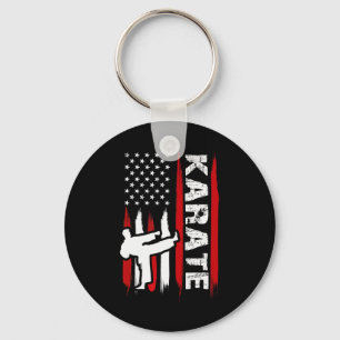 Chaveiro Kung Fu Karate Bandeira dos EUA Faixa Preta Artes 