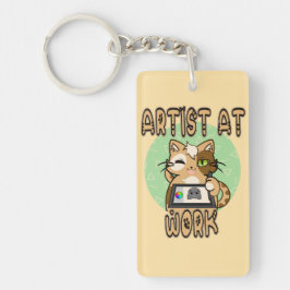 Chaveiro Künstler bei der Arbeit – niedliches Katzendesign