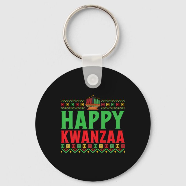 Chaveiro Kwanzaa - Happy Kwanzaa (Frente)