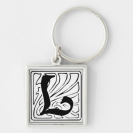 Chaveiro L Monogramm schwarz weiß Schlüsselanhänger