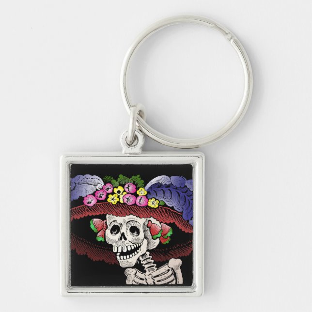 Chaveiro La Calavera Catrina a cores (Frente)