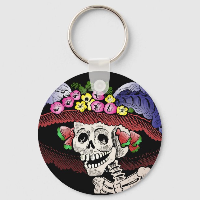Chaveiro La Calavera Catrina a cores (Frente)