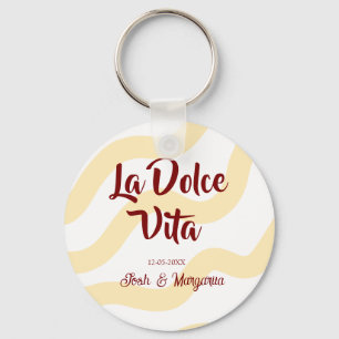 Chaveiro La Dolce Vita pêssego casal Nome lilás