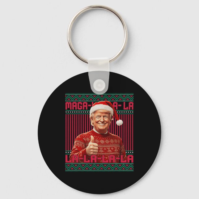 Chaveiro La La Donald Trump Potus 47 Ugly Christmas Swea (Frente)
