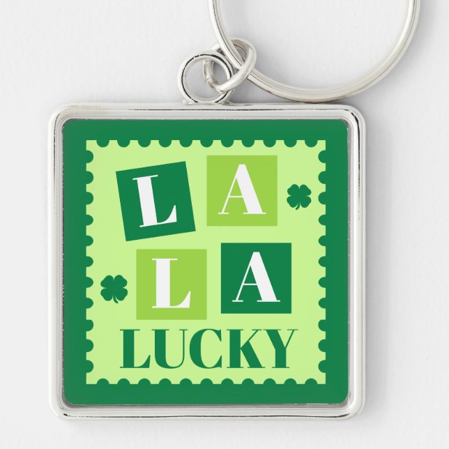 Chaveiro La La Lucky Dia de São Patrício  (Frente)