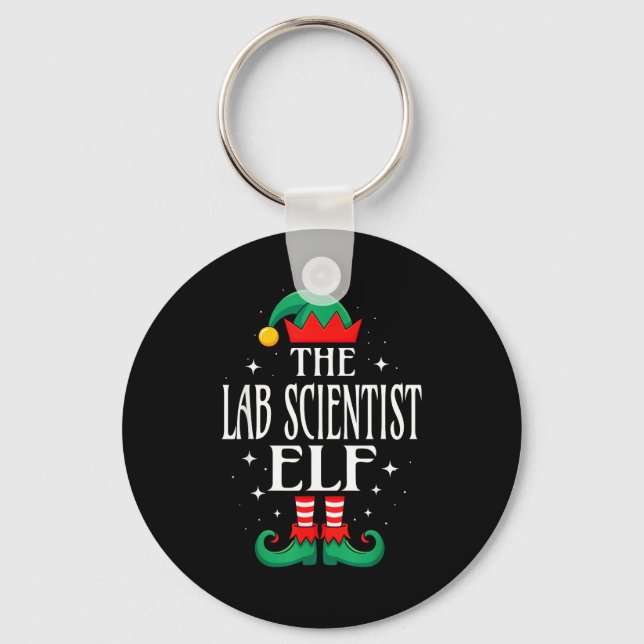 Chaveiro Lab Scientist Elf Job Title Funny Christmas Matchi (Frente)