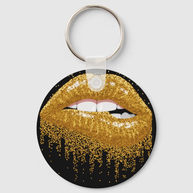Chaveiro Lábios Dourados (Frente)