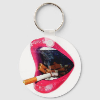 Chaveiro Lábios rosa com cigarro
