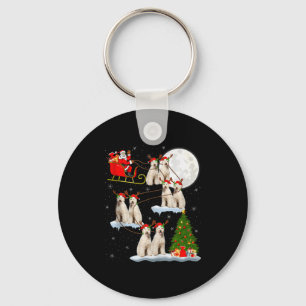 Chaveiro Labradoodle Cachorro Papai Noel Trenó Voador Diver