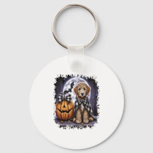 Chaveiro Labradoodle Dog Halloween Square