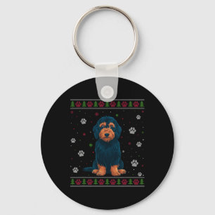 Chaveiro Labradoodle Vidro Natal Xmas Pet Animal Cachorro