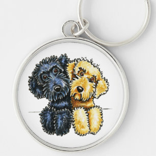 Chaveiro Labradoodles Preto Amarelo Vinculado