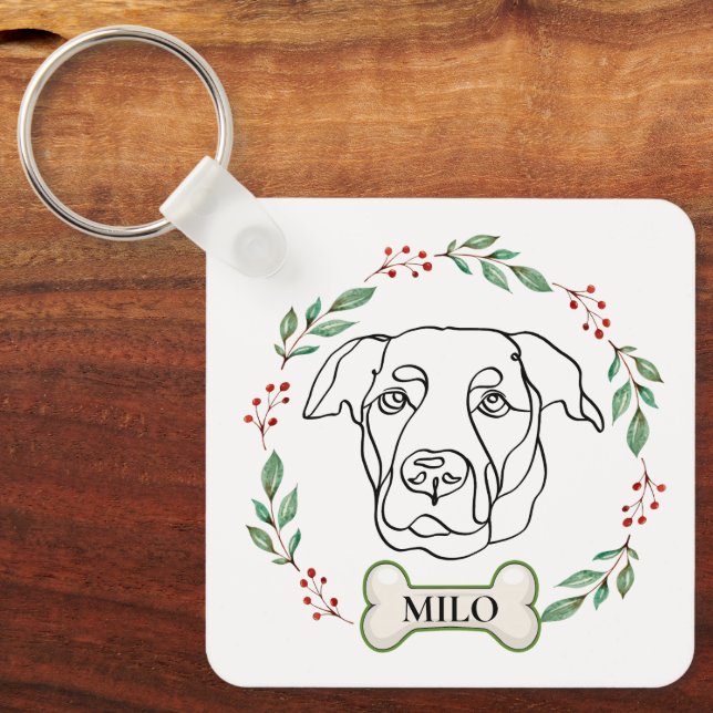 Chaveiro Labrador Dog Presente de Natal Personalizado (Frente)