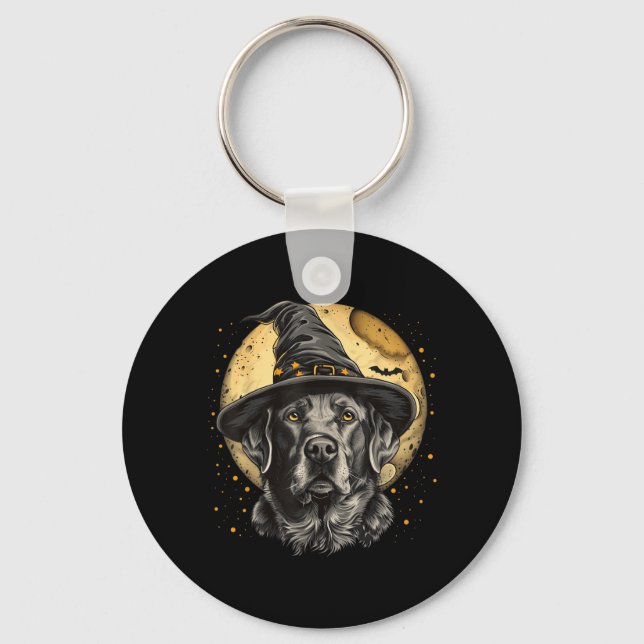 Chaveiro Labrador Halloween Engraçado Cachorro Preto Lab Mo (Frente)