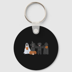 Chaveiro Labrador preto em fantasia de fantasma de Hallowee