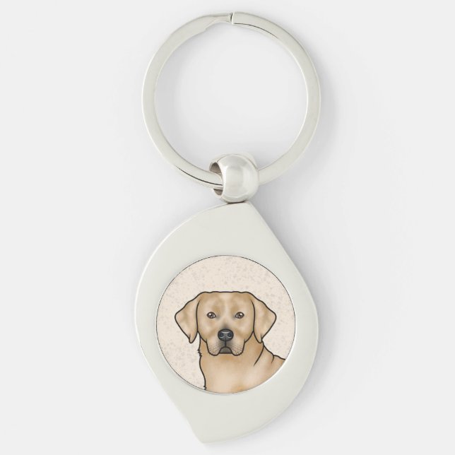 Chaveiro Labrador Retriever Amarelo Arte Cachorro Lab Cabeç (Frente)