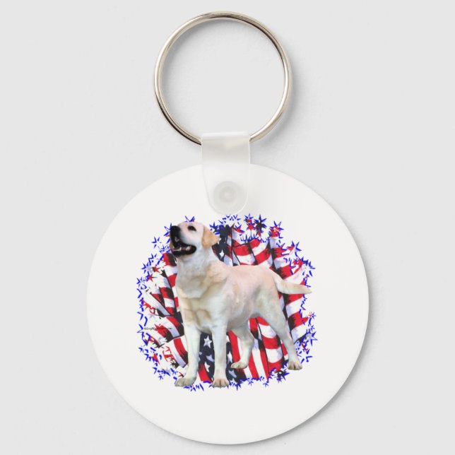 Chaveiro Labrador Retriever (amarelo) Patriot (Frente)
