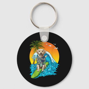Chaveiro Labrador Retriever Dog Surfing Hawaii Sumam